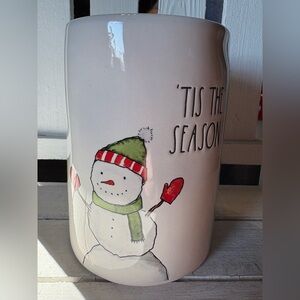 Rae Dunn Festive Snowman Ceramic Candle